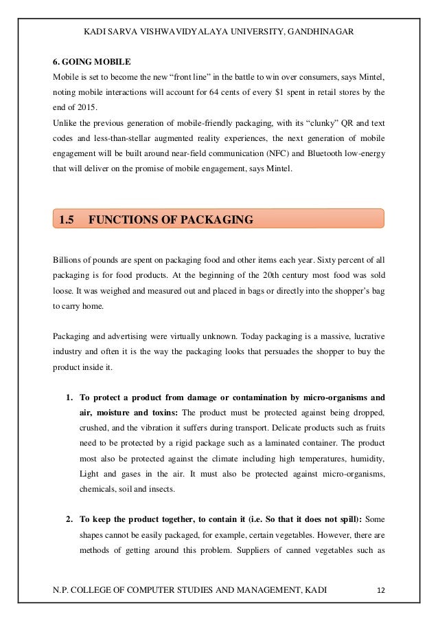 Impact of fmcg food packaging on consumer buying behaviour impact of packaging on consumer buying behavior project